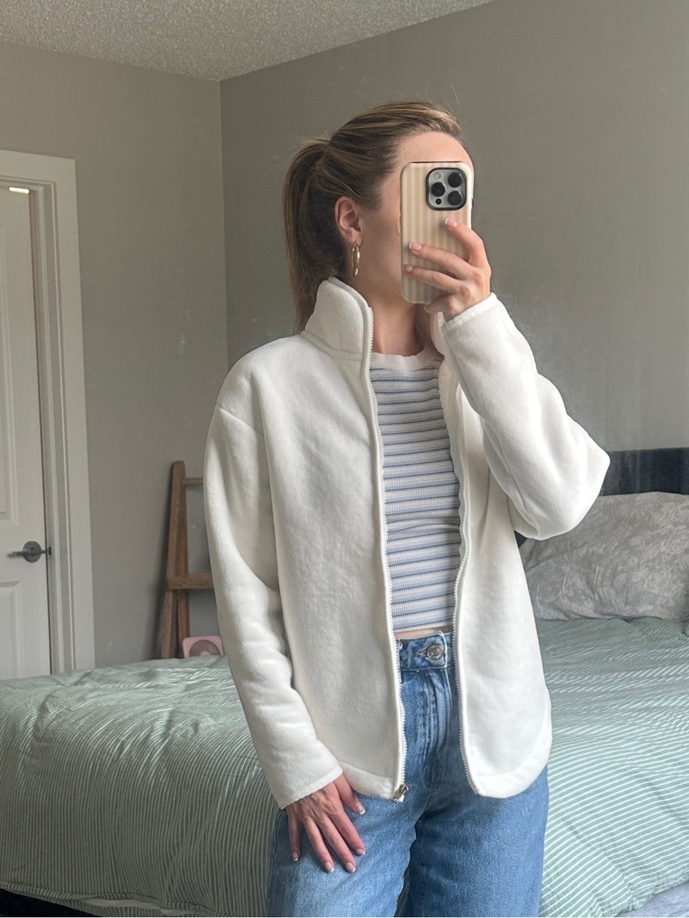 Sherpa Lined Fleece Jacket - XS